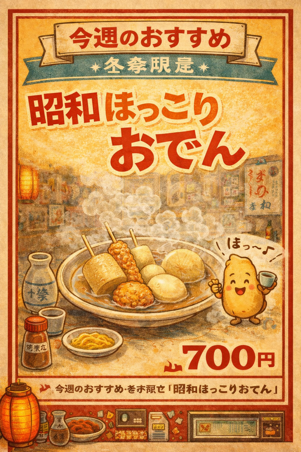 🍢 今週のおすすめ｜冬季限定「昭和ほっこりおでん」